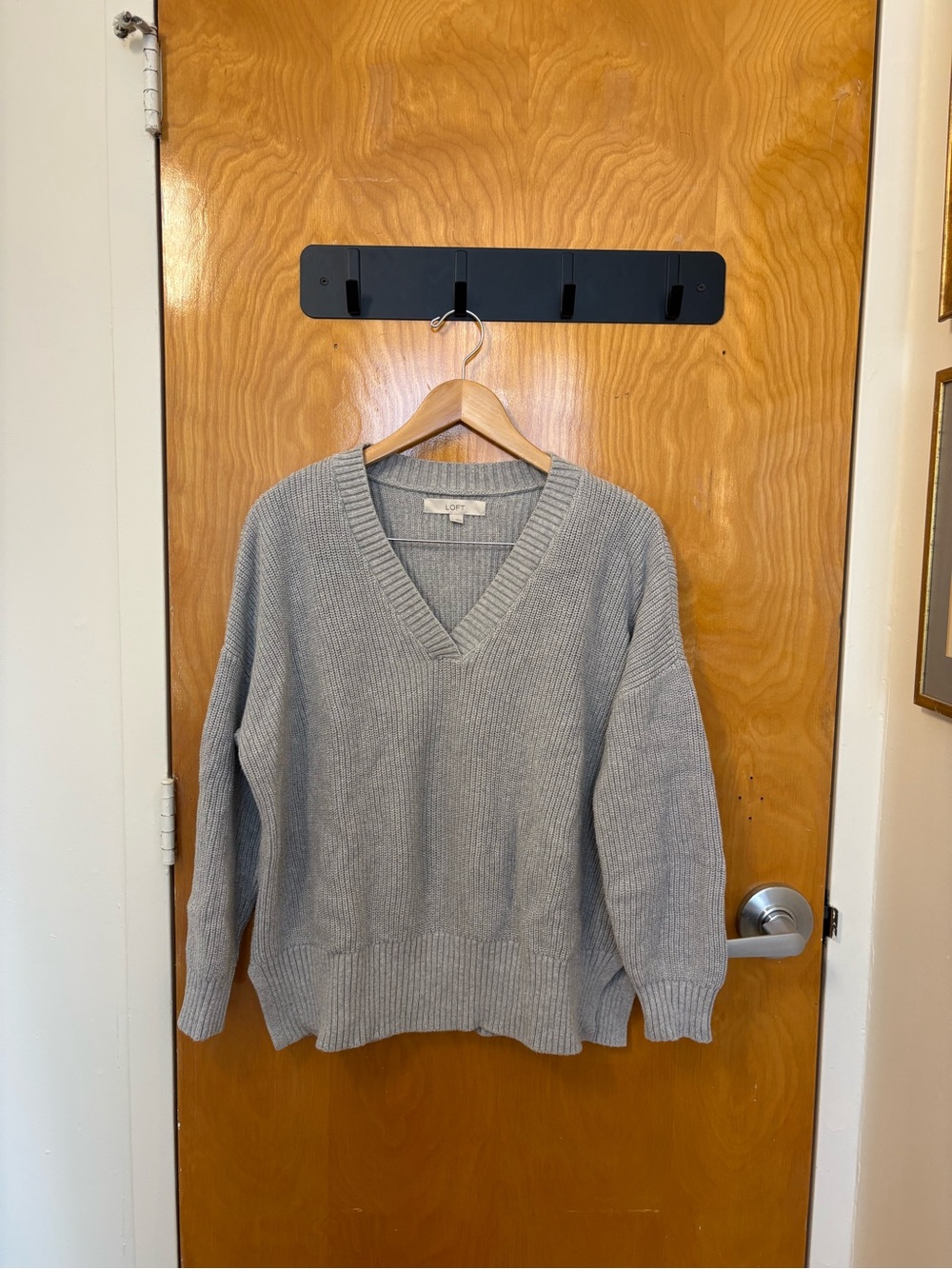 Loft gray v-neck sweater